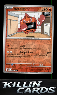 Reverse Holofoil Heat Rotom 043/182 Pokemon Common SV10: Destined Rivals Card NM
