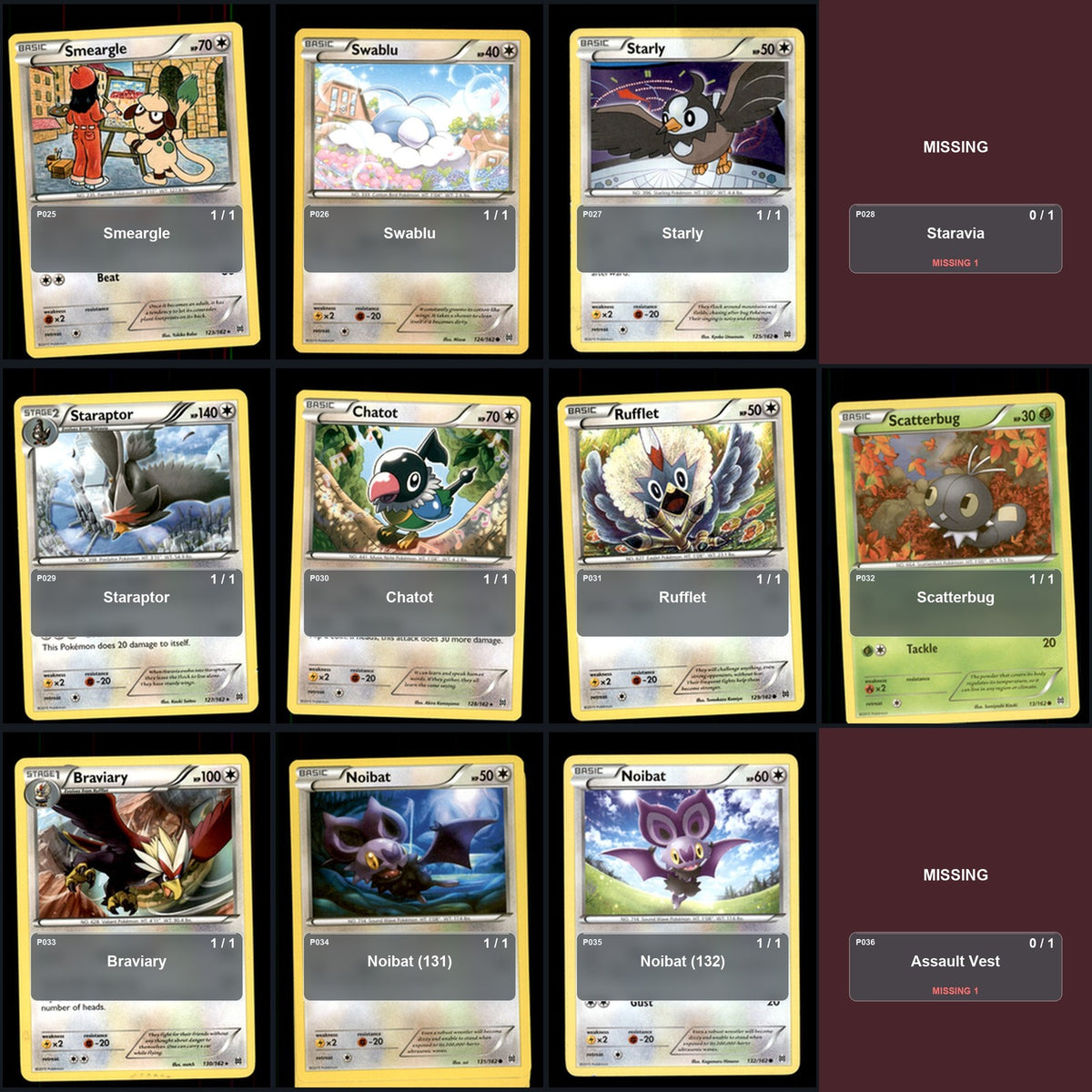 Pokemon TCG XY - BREAKthrough C/UC/R Standard Set 87 Cards