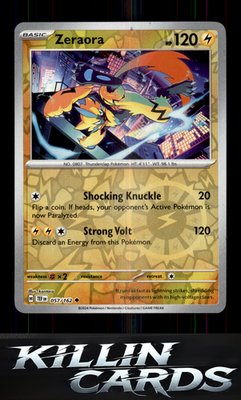 Reverse Holofoil Zeraora 057/162 Pokemon Uncommon SV05: Temporal Forces Card NM