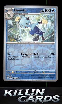 Reverse Holofoil Dewott 022/086 Pokemon Common SV: White Flare Card NM