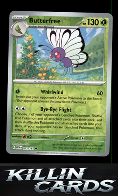 Reverse Holofoil Butterfree 012/165 Pokemon Uncommon SV: Scarlet & Violet 151 Ca