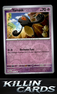 Reverse Holofoil Yamask 075/182 Pokemon Common SV04: Paradox Rift Card NM