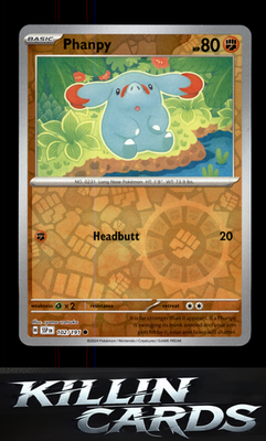 Reverse Holofoil Phanpy - 102/191 102/191 Pokemon Common SV08: Surging Sparks Ca