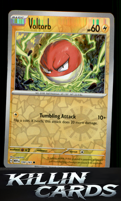 Reverse Holofoil Voltorb 100/165 Pokemon Common SV: Scarlet & Violet 151 Card NM