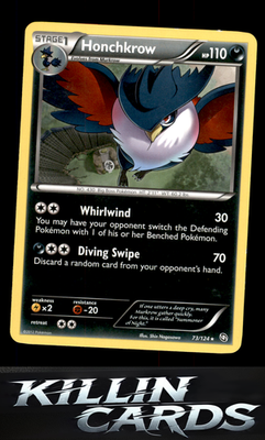 Honchkrow 73/124 Pokemon Rare Dragons Exalted Card LP