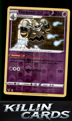 Reverse Holofoil Dusknoir 071/185 Pokemon Holo Rare SWSH04: Vivid Voltage Card N