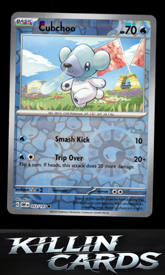 Reverse Holofoil Cubchoo 053/197 Pokemon Common SV03: Obsidian Flames Card NM
