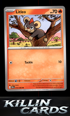 Litleo 014/086 Pokemon Common ME04: Chaos Rising Card NM