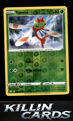 Reverse Holofoil Yanma 001/072 Pokemon Common Shining Fates Card NM