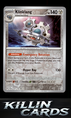 Reverse Holofoil Klinklang 101/142 Pokemon Rare SV07: Stellar Crown Card NM