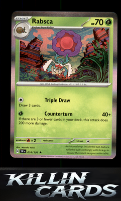 Rabsca 014/191 Pokemon Rare SV08: Surging Sparks Card NM