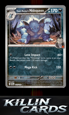 Reverse Holofoil Team Rocket's Nidoqueen 116/182 Pokemon Uncommon SV10: Destined