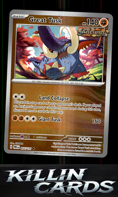 Reverse Holofoil Great Tusk 055/131 Pokemon Uncommon SV: Prismatic Evolutions Ca