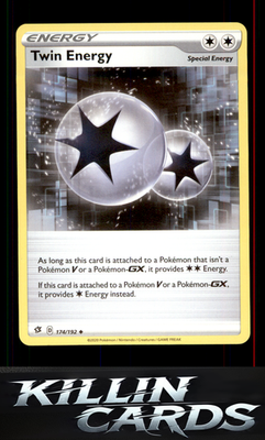 Twin Energy 174/192 Pokemon Uncommon SWSH02: Rebel Clash Card NM