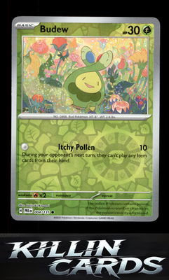 Reverse Holofoil Budew 004/131 Pokemon Common SV: Prismatic Evolutions Card NM