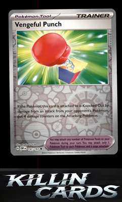 Reverse Holofoil Vengeful Punch 197/197 Pokemon Uncommon SV03: Obsidian Flames C