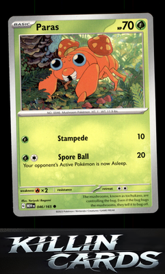 Paras 046/165 Pokemon Common SV: Scarlet & Violet 151 Card NM