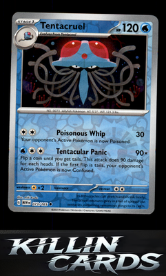 Reverse Holofoil Tentacruel 073/165 Pokemon Uncommon SV: Scarlet & Violet 151 Ca