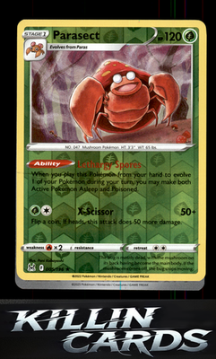Reverse Holofoil Parasect 005/196 Pokemon Rare SWSH11: Lost Origin Card NM