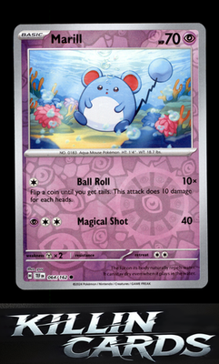Reverse Holofoil Marill 064/162 Pokemon Common SV05: Temporal Forces Card NM