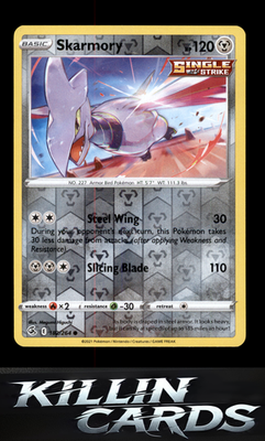Reverse Holofoil Skarmory 182/264 Pokemon Common SWSH08: Fusion Strike Card NM