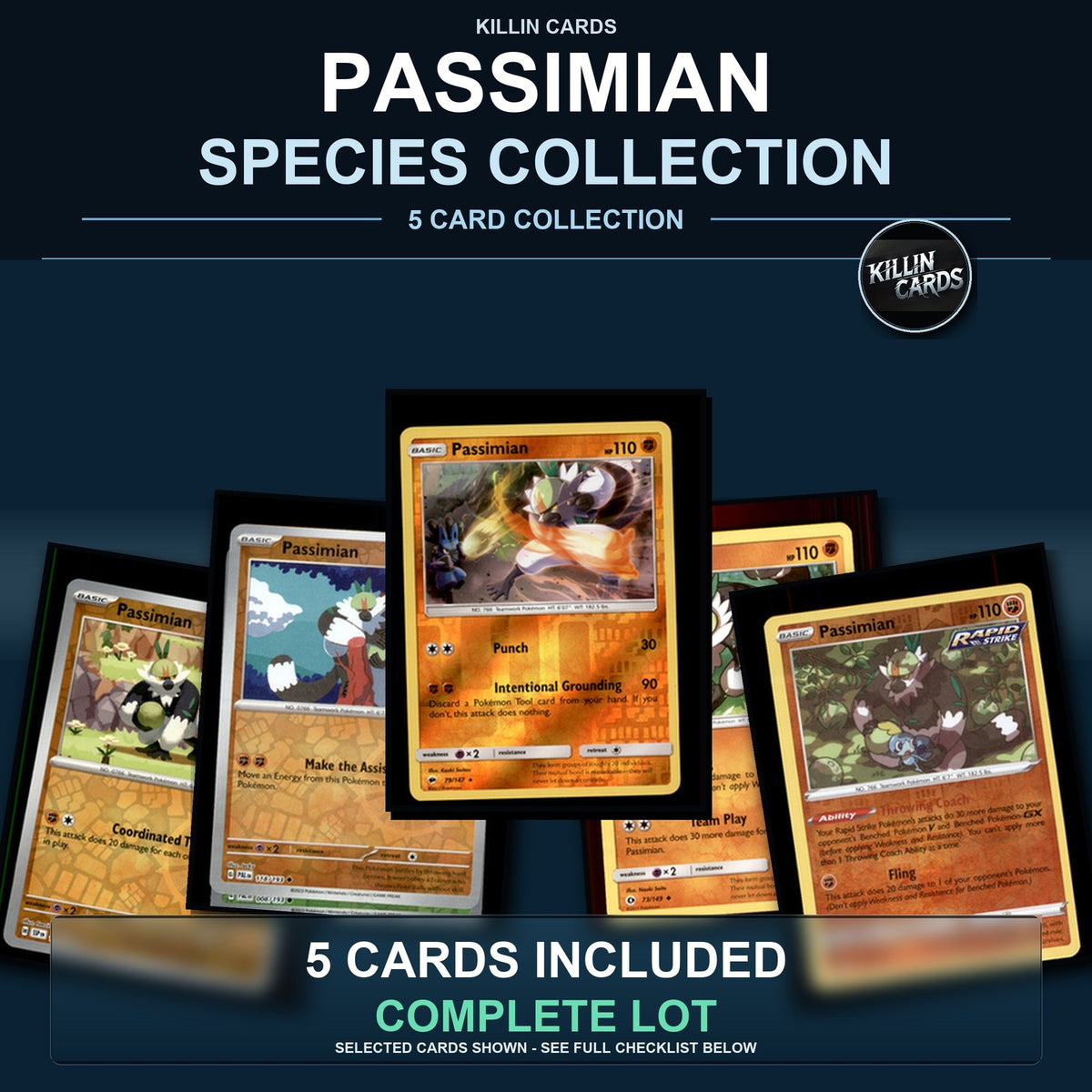 Pokemon TCG Passimian Species Collection 5 Different Cards