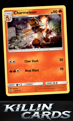 Charmeleon 19/147 Pokemon Uncommon SM - Burning Shadows Card LP