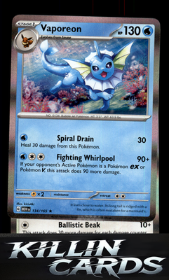 Vaporeon 134/165 Pokemon Rare SV: Scarlet & Violet 151 Card NM