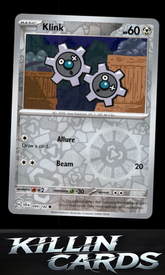 Reverse Holofoil Klink 099/142 Pokemon Common SV07: Stellar Crown Card NM