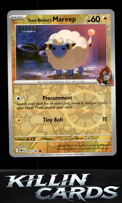 Reverse Holofoil Team Rocket's Mareep 072/182 Pokemon Common SV10: Destined Riva