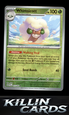 Reverse Holofoil Whimsicott 015/162 Pokemon Rare SV05: Temporal Forces Card NM