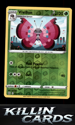 Reverse Holofoil Vivillon 013/163 Pokemon Rare SWSH05: Battle Styles Card NM