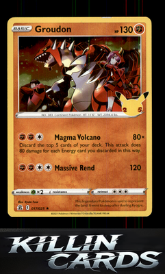 Groudon 017/025 Pokemon Holo Rare Celebrations Card LP