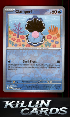 Reverse Holofoil Clamperl - 054/182 054/182 Pokemon Common SV10: Destined Rivals