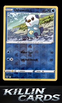 Reverse Holofoil Oshawott 033/185 Pokemon Common SWSH04: Vivid Voltage Card NM