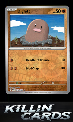 Reverse Holofoil Diglett 050/165 Pokemon Common SV: Scarlet & Violet 151 Card NM