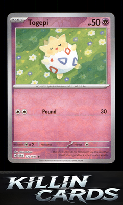 Reverse Holofoil Togepi 070/191 Pokemon Common SV08: Surging Sparks Card NM