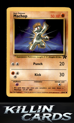 Machop 59/82 Pokemon Common Team Rocket Card LP
