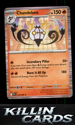 Chandelure 018/086 Pokemon Rare SV: White Flare Card NM
