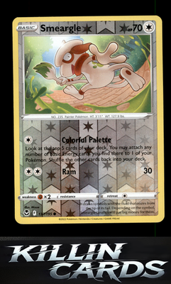 Reverse Holofoil Smeargle 137/195 Pokemon Common SWSH12: Silver Tempest Card NM