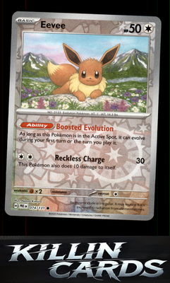 Reverse Holofoil Eevee 074/131 Pokemon Common SV: Prismatic Evolutions Card NM