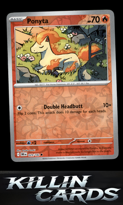 Reverse Holofoil Ponyta 029/182 Pokemon Common SV10: Destined Rivals Card NM