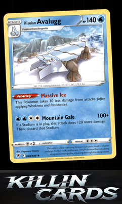 Hisuian Avalugg 048/189 Pokemon Rare SWSH10: Astral Radiance Card NM