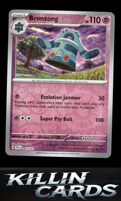 Reverse Holofoil Bronzong 069/162 Pokemon Uncommon SV05: Temporal Forces Card NM