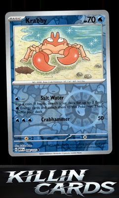 Reverse Holofoil Krabby 098/165 Pokemon Common SV: Scarlet & Violet 151 Card NM