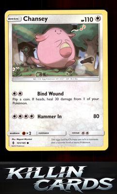 Chansey 101/145 Pokemon Common SM - Guardians Rising Card LP