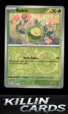 Reverse Holofoil Budew 004/131 Pokemon Common SV: Prismatic Evolutions Card NM