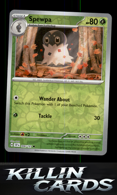 Reverse Holofoil Spewpa 006/191 Pokemon Common SV08: Surging Sparks Card NM