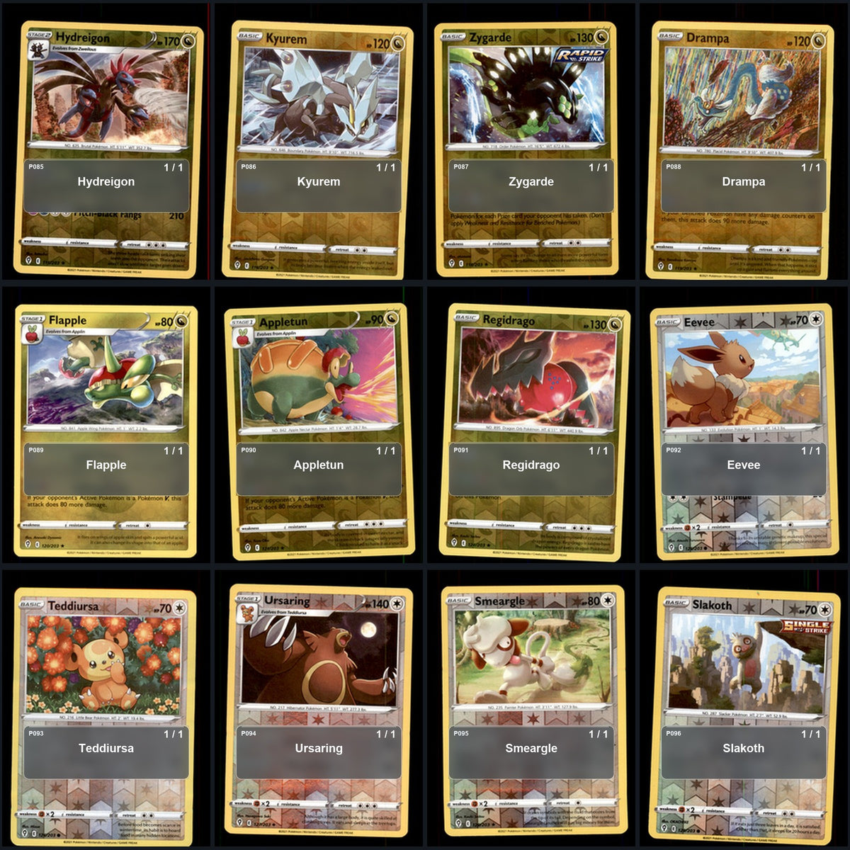 Pokemon TCG SWSH07: Evolving Skies Reverse Holo Master Set 126 Reverse Holo Card