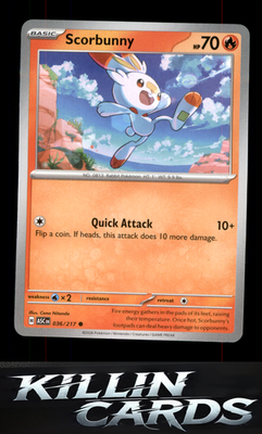 Scorbunny - 036/217 036/217 Pokemon Common ME: Ascended Heroes Card NM